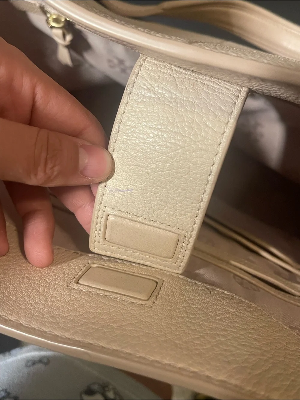 Tory Burch Ivy Side-Zip Leather Tote in Light Oak Pebbled Leather